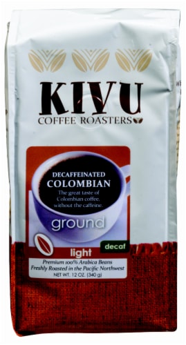 Kivu Columbian Decaf Light Roast Ground Coffee Perspective: front