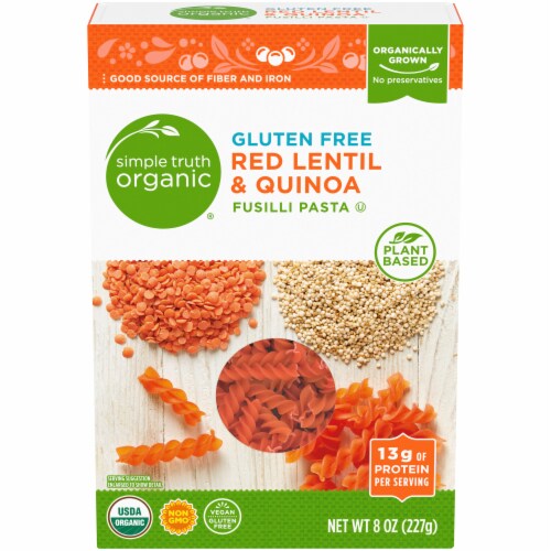 Simple Truth Organic® Gluten Free Red Lentil & Quinoa Fusilli Pasta Perspective: front