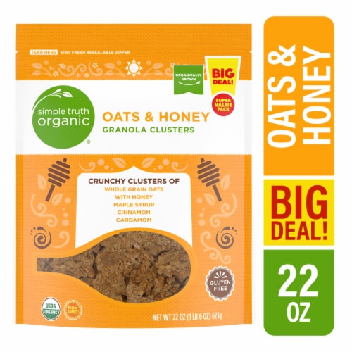 Simple Truth Organic® Oats & Honey Granola Cereal Clusters BIG DEAL! Perspective: front