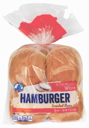 Van De Kamp's White Hamburger Buns Perspective: front