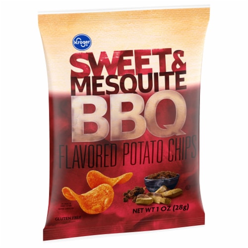 Kroger® Sweet & Mesquite BBQ Potato Chips Perspective: front