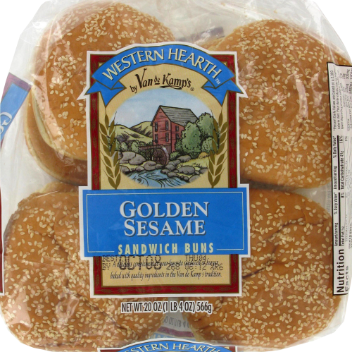 Western Golden Sesame Sandwich Buns Perspective: front