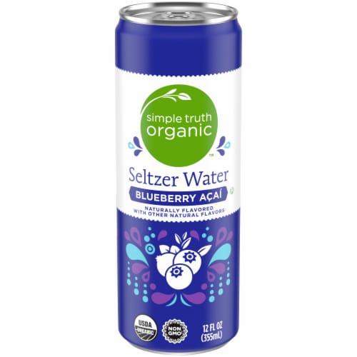 Simple Truth Organic™ Blueberry Acai Flavored Seltzer Water Can Perspective: front