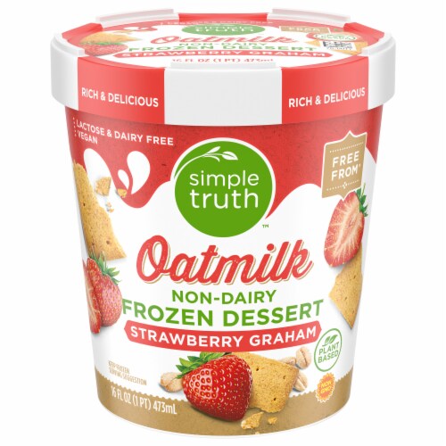 Simple Truth™ Dairy Free Strawberry Graham with Oat Milk Base Frozen Dessert Pint Perspective: front