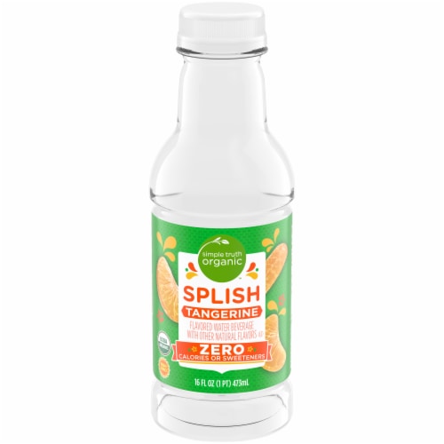 Simple Truth Organic™ Splish Tangerine Flavored Bottled Water Perspective: front