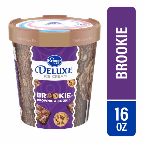 Kroger® Deluxe Brookie Brownie & Cookie Ice Cream Pint Perspective: front