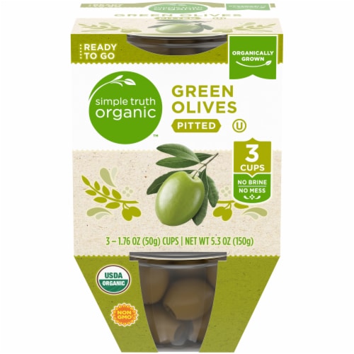 Simple Truth Organic™ Pitted Green Olive Cups Perspective: front