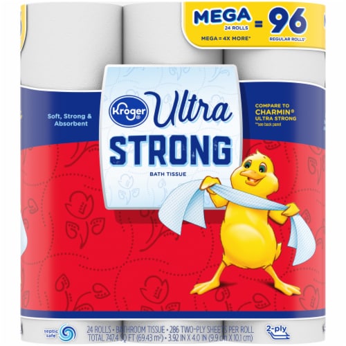 Kroger® Ultra Strong Toilet Paper Mega Roll Perspective: front