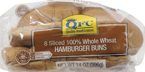 QFC Whole Wheat Hamburger Buns Perspective: front