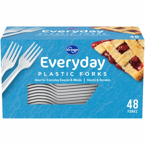 Kroger® Everyday Plastic Forks - White Perspective: front