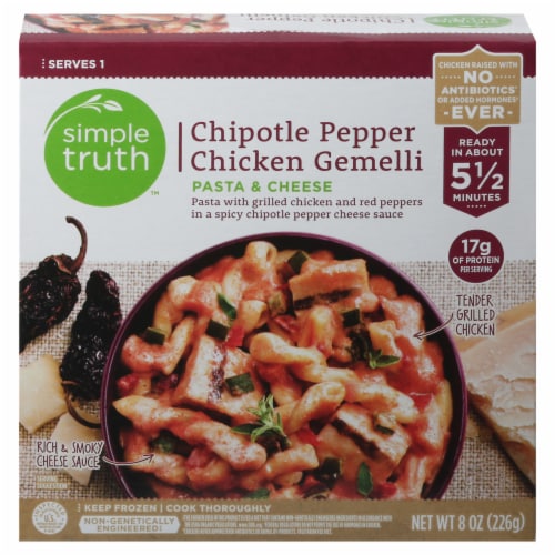 Simple Truth™ Chipotle Pepper Chicken Gemelli Pasta & Cheese Frozen Meal Perspective: front