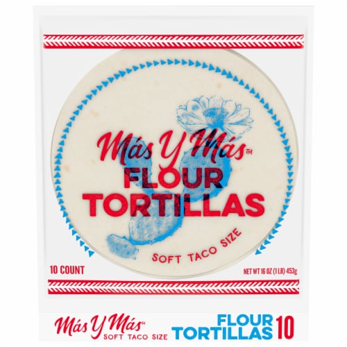Mas y Mas™ Soft Taco Size Flour Tortillas Perspective: front