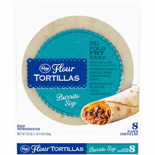 Kroger® Burrito Size Flour Tortillas Perspective: front