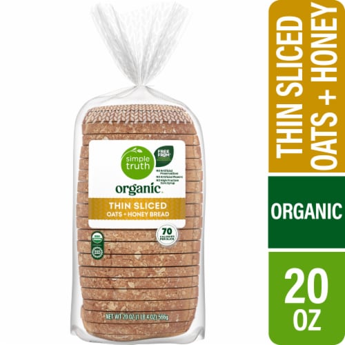 Simple Truth Organic® Oats & Honey Bread Thin Sliced Perspective: front