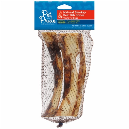 Pet Pride® Natural Smokey Beef Rib Bone Dog Treats Perspective: front