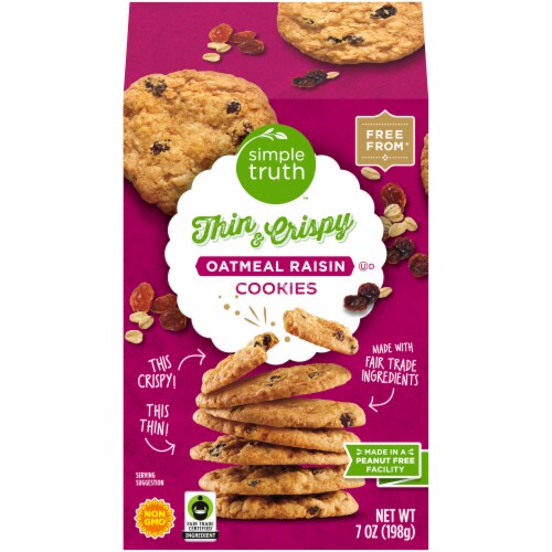 Simple Truth™ Oatmeal Raisin Thin and Crispy Cookies Perspective: front