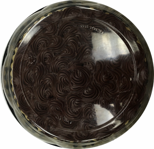 Bakery Fresh Goodness Cake Single Layer Chocolate Cake with Satin Icing Perspective: front