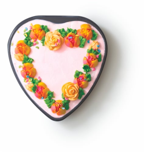 Bakery Fresh Goodness White Heart Cake with Simply Satin Icing Perspective: front