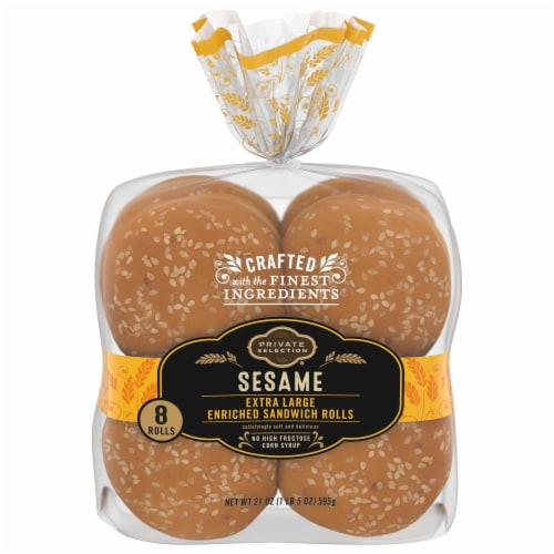 Private Selection® Extra Large Sesame Sandwich Buns Perspective: front
