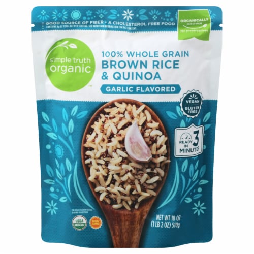 Simple Truth Organic™ Garlic Flavored 100% Whole Grain Brown Rice & Quinoa Perspective: front