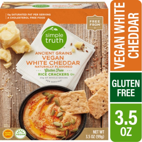 Simple Truth® Ancient Grains Vegan White Cheddar Rice Crackers Perspective: front