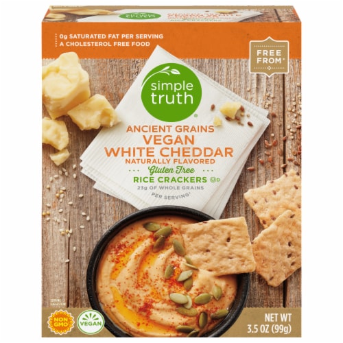 Simple Truth® Ancient Grains Vegan White Cheddar Rice Crackers Perspective: front