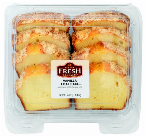 Bakery Fresh Goodness Vanilla Sliced Loaf Cake Perspective: front