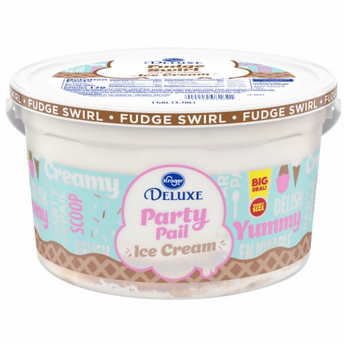 Kroger® Deluxe Fudge Swirl Flavored Ice Cream Family Size Perspective: front