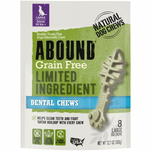 Abound® Grain Free Large Dental Chews Dog Treats Perspective: front