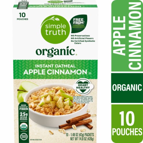 Simple Truth Organic® Apple Cinnamon Instant Oatmeal Packets Perspective: front