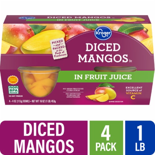 Kroger® Diced Mango Cups in 100% Juice Perspective: front