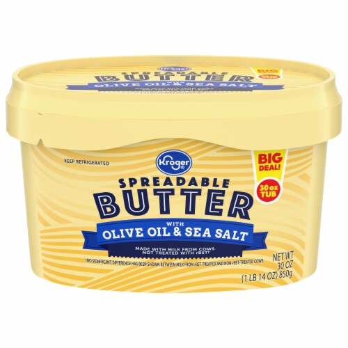 Kroger® Spreadable Butter With Olive Oil & Sea Salt BIG DEAL! Perspective: front