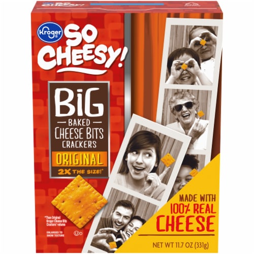 Kroger® So Cheesy! Original Big Baked Cheese Bits Crackers Perspective: front