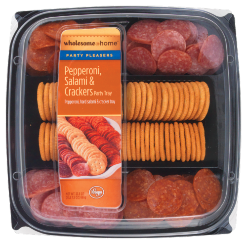 Wholesome@home Pepperoni Salami & Crackers Perspective: front