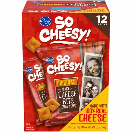 Kroger® So Cheesy! Original Baked Cheese Bits Crackers Perspective: front