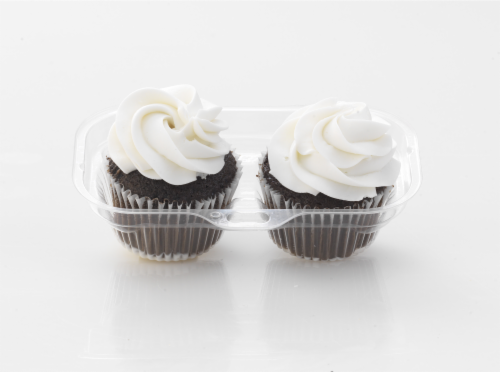 Bakery Fresh Goodness Chocolate Cupcakes with White Icing Perspective: front
