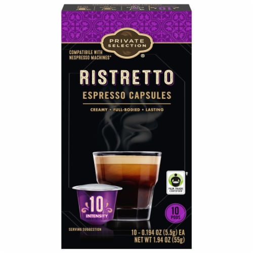 Private Selection® Coffee Pods for Nespresso® Original Machines Ristretto Espresso Dark Roast Perspective: front