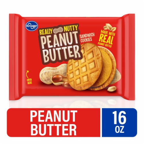 Kroger® Really Nutty Peanut Butter Sandwich Cookies Perspective: front