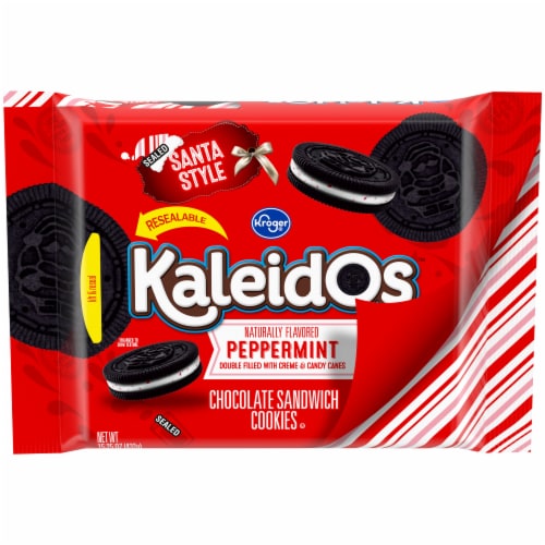 Kroger® Chocolate Candycane Double Filled Sandwich Cremes Perspective: front