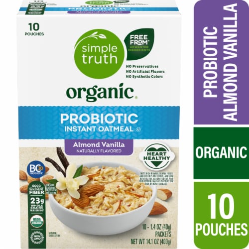 Simple Truth Organic® Probiotic Almond Vanilla Instant Oatmeal Perspective: front