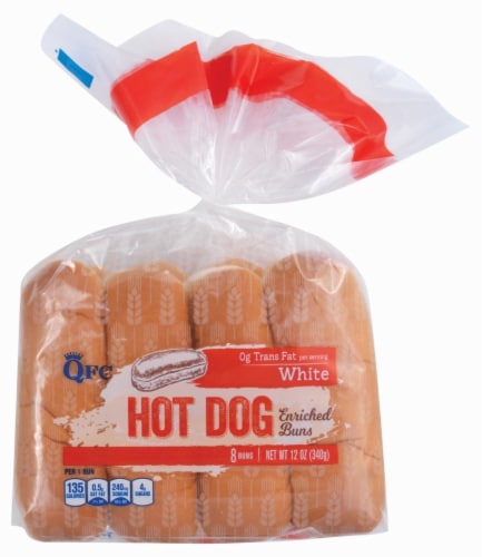 QFC White Hot Dog Buns Perspective: front