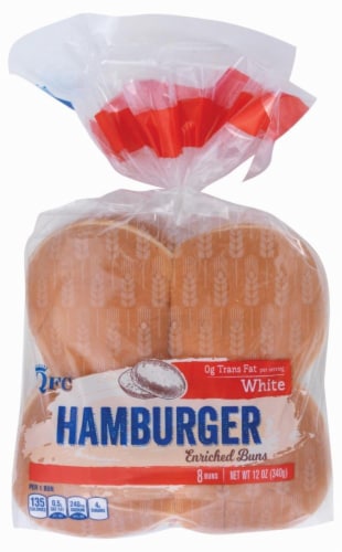 QFC White Hamburger Buns Perspective: front