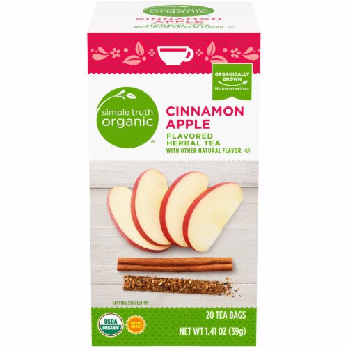 Simple Truth Organic® Cinnamon Apple Herbal Tea Bags Perspective: front