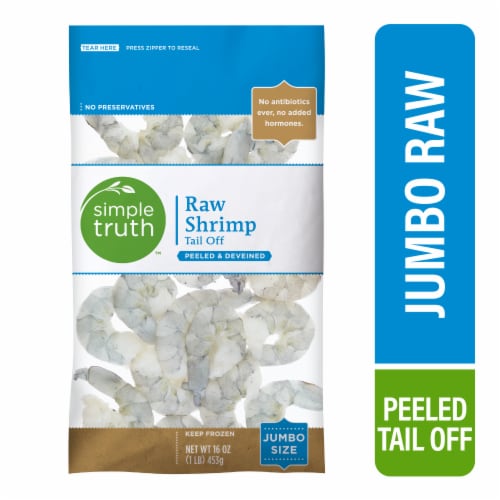 Simple Truth® Jumbo Raw Shrimp Peeled & Deveined Tail Off Perspective: front