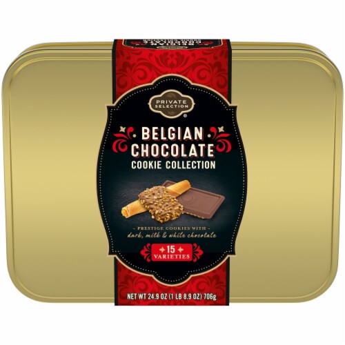 Private Selection® Belgian Chocolate Holiday Cookie Tin Perspective: front