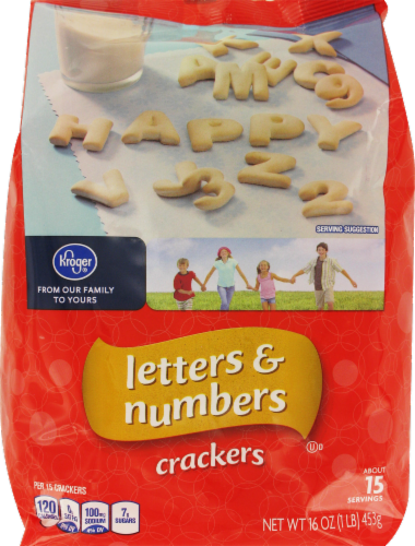 Kroger®  Letters & Numbers Crackers Perspective: front