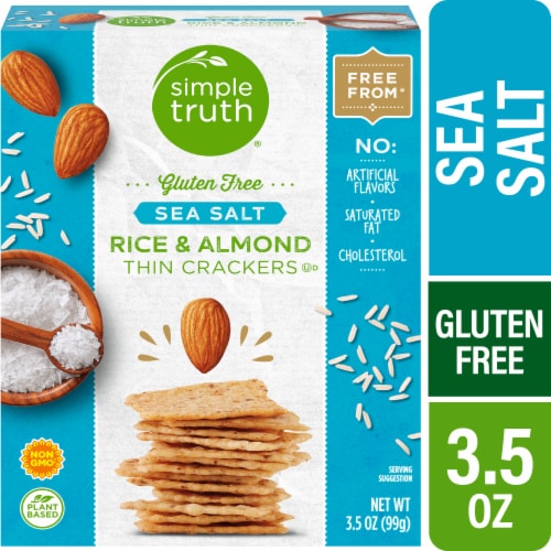 Simple Truth­® Gluten Free Sea Salt Rice & Almond Crisps Crackers Perspective: front