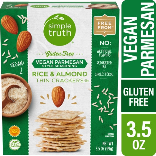Simple Truth® Vegan Parmesan Rice & Almond Crisps Crackers Perspective: front