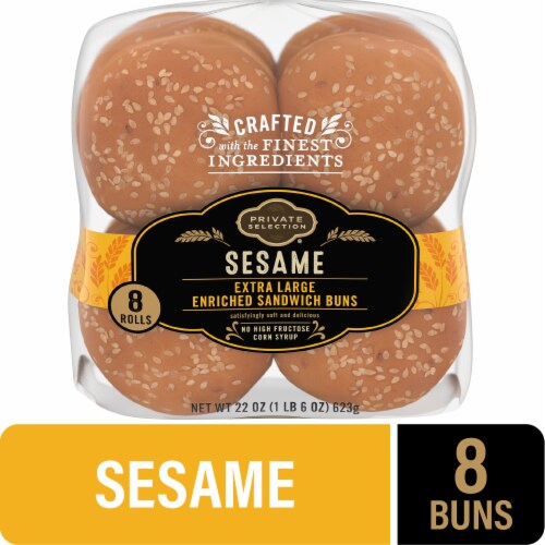 Private Selection® Sesame Extra Large Enriched Sandwich Rolls Perspective: front