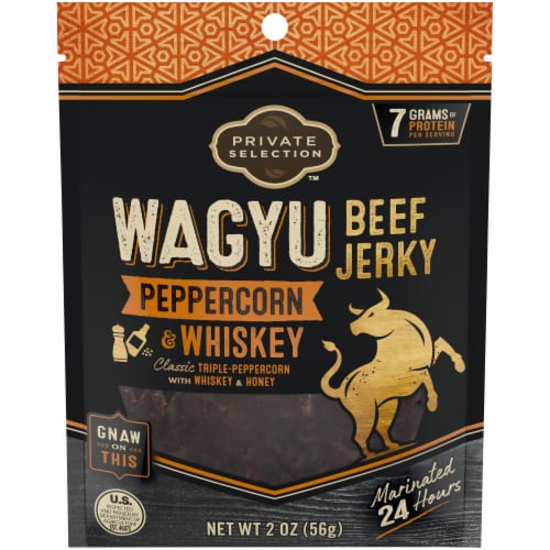 Private Selection™ Peppercorn & Whiskey Wagyu Beef Jerky Perspective: front